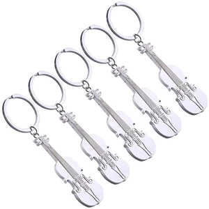 5 Pcs Guitar Keychain Child Musical Instrument Mini Metal Backpack Keychains - Picture 1 of 12