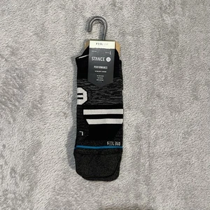 Stance Performance Socks Mens Large Black Depart Feel360 Tab Ultralight Running - Picture 1 of 4