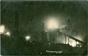 Öfen bei Nacht RP von Price, Bilston nr. Wolverhampton, Stahlbau - Bild 1 von 2