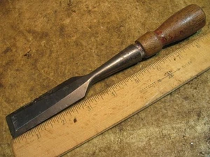 Vintage Stanley No 750 1" Beveled Edge Chisel Wood Socket Handle - Picture 1 of 6