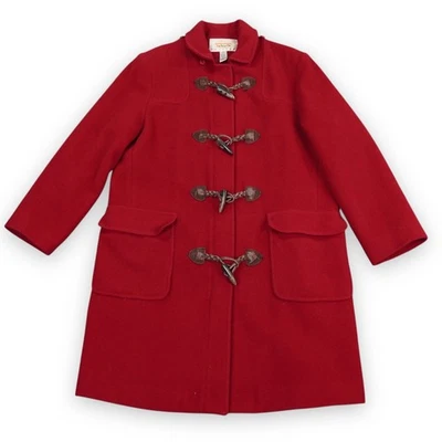 VTG Talbots Wool Toggle Duffel Coat Womens 6 Red Petite Removable Hood Gorpcore - Image 1 of 4