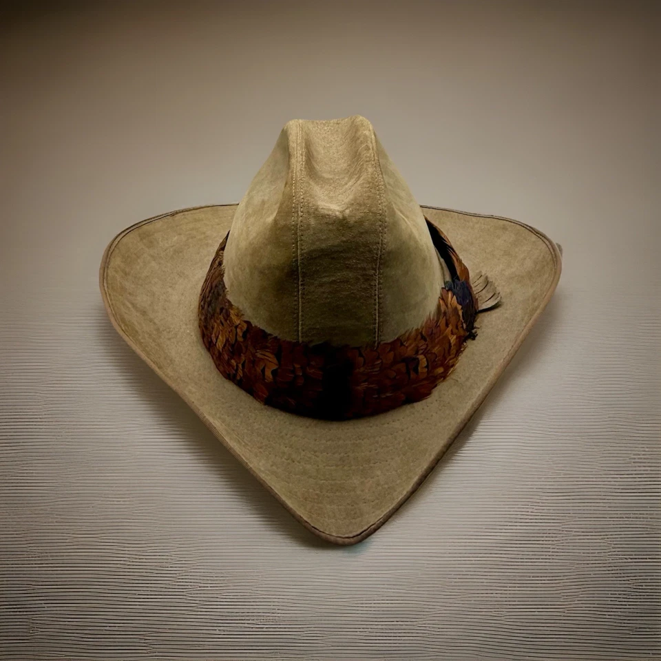 Sombrero de Vaquero Stetson Vintage Años 60 Ala Ancha Western con Banda de Plumas de Faisán EE. UU. Foto 1 de 4