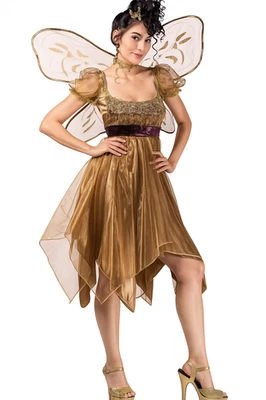 Women's Fairy Costume WITH Wings (Metallic Copper Fairy), Size L, BRAND NEW - Image 1 of 4