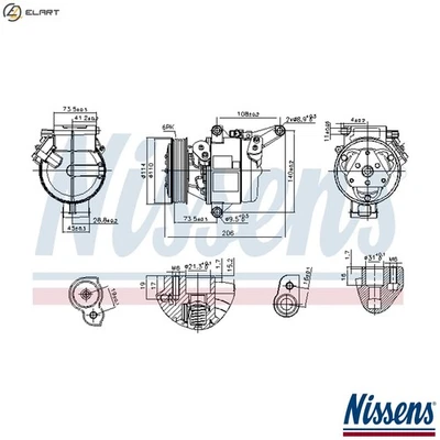 COMPRESSOR AIR CONDITIONING 890948 FOR MAZDA P5XC/P5XB/P5Y5/P5-VPS/P5X0 1.5L - Image 1 of 4