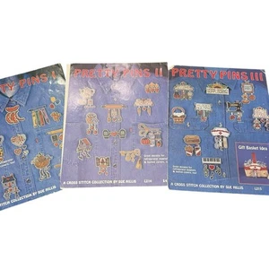 Leisure Arts Pretty Pins Collections 1-3 Cross Stitch Pattern Leaflets 1995 - Picture 1 of 10