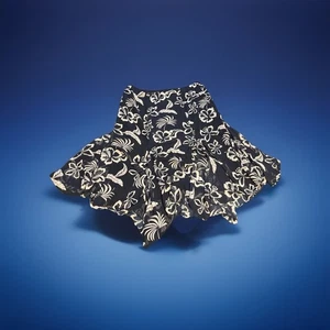 Plus Size 20W Navy Cream Floral Handkerchief Hem Midi Skirt Boho Hawaiian Vacay - Picture 1 of 4