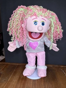 2008 SILLY PUPPETS - KIMMIE - Handpuppe grün rosa neon lockiges Haar - Bild 1 von 9