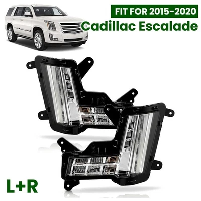 For 2015-2020 Cadillac Escalade LED Fog Light w/ Crash Brake Left&Right Pair Foto 1 de 4