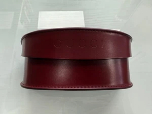New Style Gucci Sunglasses Eyeglasses Bordeaux Large Leather Clamshell Case - Picture 1 of 5