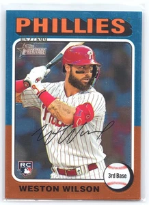 2024 Topps Heritage High Number Weston Wilson Rookie 052/699 Philadelphia - Picture 1 of 2