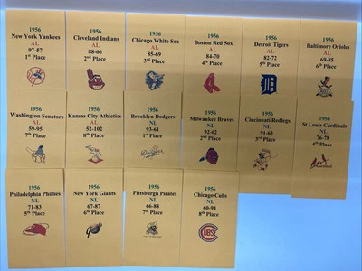 1956 Strat-O-Matic Baseball Printed Storage Envelopes with Stats and Team Logo - Изображение 1 из 3