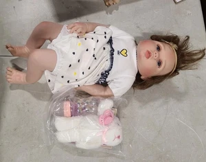 Pre-owned Realistic Reborn Doll Waterproof Full Body Vinyl Silicone Newborn Girl - Picture 1 of 5