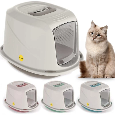 Katzentoilette mit Kapuze Jumbo Toilettenbox Pfanne Klo Kohlefilter Griff CatCentre