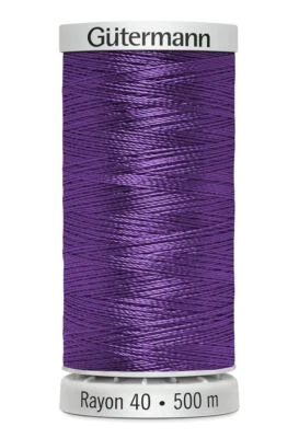 Gutermann Rayon 40 #1122 PURPLE, 500m Machine Embroidery Thread - Imagem 1 de 2