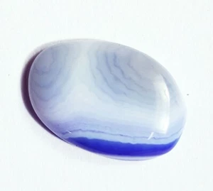 Natural Blue Chalcedony Oval Cabochon 9.40 Ct Loose Gemstone With Free Gift - Picture 1 of 7
