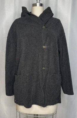 MAX STUDIO WOMEN'S SHERPA HOODED JACKET BLACK SMALL S  - Image 1 of 4