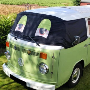 VW Screen Cover T2 Bay Van Window Camper Wrap Transporter Frost Black Blind Eyes - Picture 1 of 8