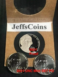2024 P D S UNC JUEGO COMO NUEVO NÍQUEL COMO NUEVO PRUEBA PD sin circular EE. UU. níquel 3 - Imagen 1 de 24