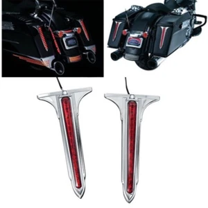 Chrome Saddlebag Side LED Tail Brake Light Saddle Bag for Harley for Touring CT - Imagen 1 de 11