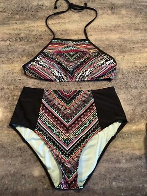 Conjunto de biquíni feminino gola alta/cintura alta multi bagas - Mossimo M - Imagem 1 de 4