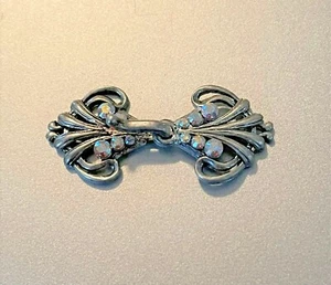 Fan Shaped Beading Clasp Findings with Swarovski Crystal AB Accents - Picture 1 of 4