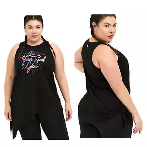 Torrid 4 (4X 26) Rainbow Let Your Soul Glow Active Wicking Assymetrical Tank Top - Picture 1 of 1