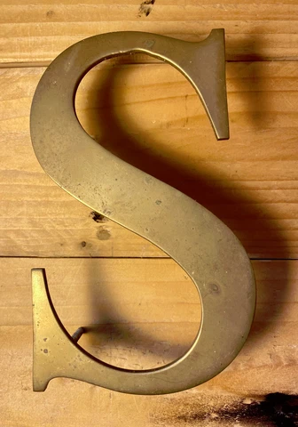 Vintage Brass Letter 'S' Cover