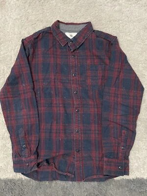 Camisa de flanela vermelha/azul com botões On The Byas média - Imagem 1 de 4