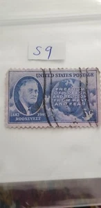USA 1946 5 Cents Stamp Roosevelt Four Freedoms SC#933 Idsa1. - Picture 1 of 1