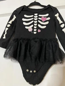 Celebrate Halloween Skeleton Bodysuit Dress 6-9 Months - Picture 1 of 4