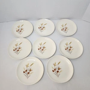 8 Vintage 6.5" Taylor Smith & Taylor Wheat Pattern Ceramic Bread/Dessert Plates - Picture 1 of 6