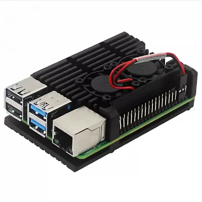 Raspberry Pi 4th Generation 4B with Dual Fan Cooling Protective Shell - Image 1 of 4