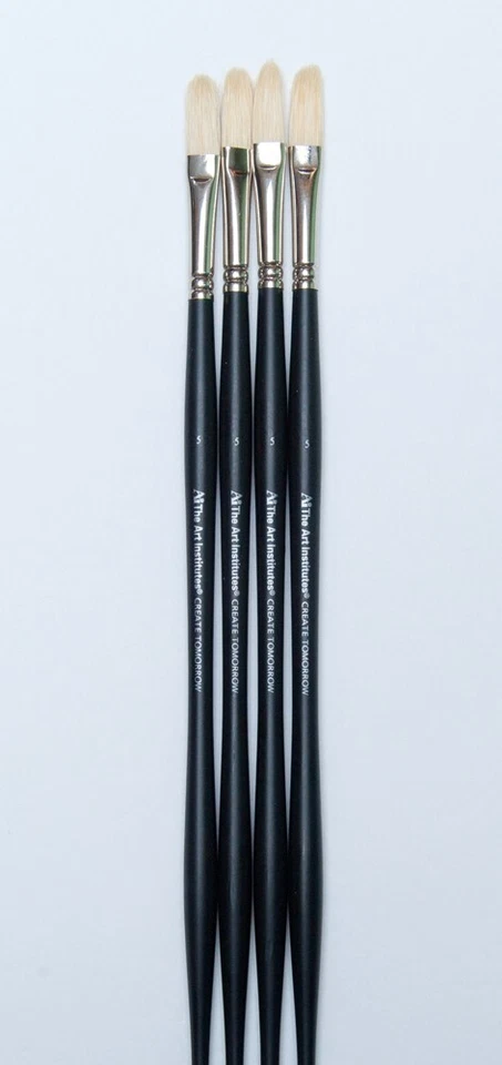 NEW! Art Institute 4 pc Hog Filbert Artist Brush set ONLY $4.50 each brush - image 1 of 1