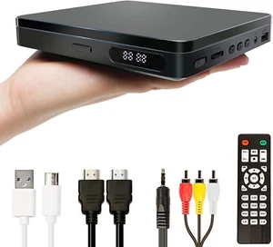 Mini DVD Player, DVD/CD Player for TV, All Region Free 1080P HD with RCA/HDMI C - Picture 1 of 7