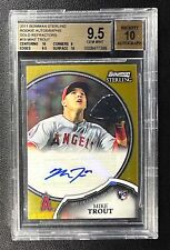 MIKE TROUT BGS 9.5 2011 BOWMAN STERLING #19 ROOKIE GOLD REFRACTOR AUTO 01/50 RC