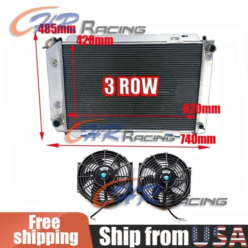 RADIADOR ALUMINIO + VENTILADORES FORD MUSTANG 1979-1993 1980 1981 1982 1983 1984 85 Foto 1 de 4