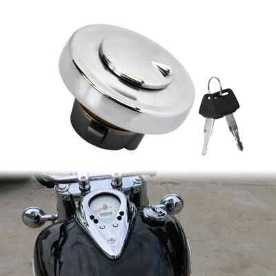 Fuel Gas Cap Lock Keys Chrome Tank Cover Fit For Yamaha DragStar Road Royal Star Foto 1 de 4