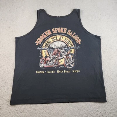 VTG Broken Spoke Saloon Shirt Mens 2XL Sleeveless FADED Beach Motorcycle Biker - Изображение 1 из 4