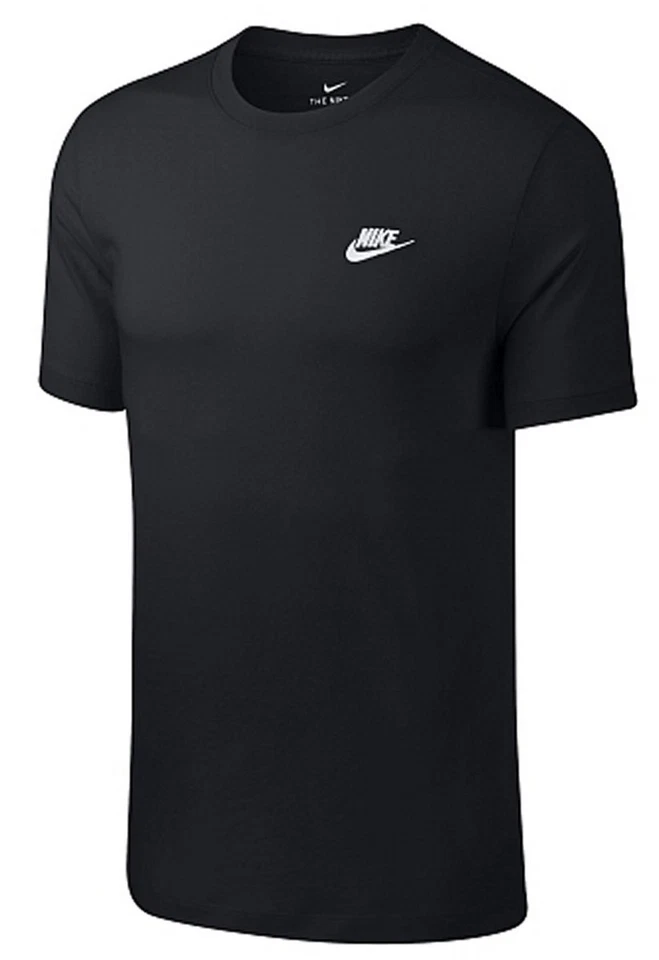 Nike Herren Sport Fitness Freizeit T-Shirt M NSW CLUB TEE Shirt Schwarz Weiß Neu