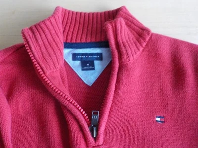 Tommy Hilfiger Sweater - Boys - Size 6 - Red - 1/4 Zip - - Image 1 of 4