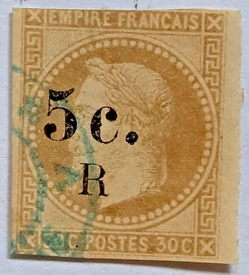 French Colonies: 1885, Overprinted & Surcharged. 5c on 30c. Used. RARE! NICE! - Image 1 of 4