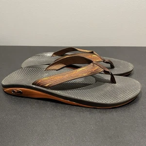 Sandalias Chanclas Chaco Lowdown Para Hombres 11 Naranja Tanga de Goma Exterior - Imagen 1 de 6