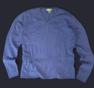 Geneva cashmere sweater Women's Blue Size Medium v neck preppy pullover - Picture 1 of 5