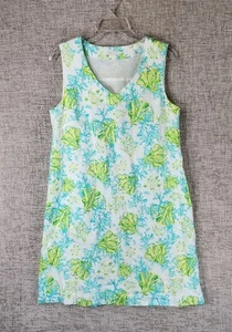 J.Jill Love Sea Turtle Sleeveless Lined Shift Dress Womens S Blue Green Pockets - Imagen 1 de 11