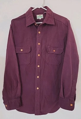 Camisa deportiva de montaña oriental de colección para hombre L gamuza franela abotonada L/S granate Foto 1 de 4