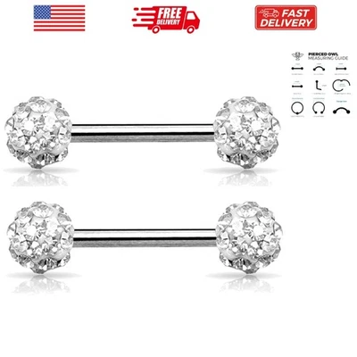 Bolas de Ferido pavimentadas de cristal de acero inoxidable 14GA, se venden en pareja Foto 1 de 3