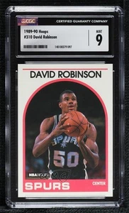 1989-90 NBA Hoops David Robinson #310 CGC 9 Mint Rookie RC HOF - Picture 1 of 3