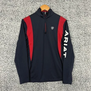 Ariat Pullover Donna Grande Rosso Navy 1/4 Zip AriatTEK HeatSeries Performance Top - Foto 1 di 11