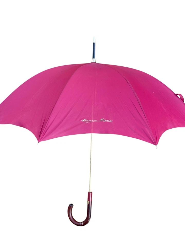 De Colección ETIENNE AIGNER Paraguas Borgoña Logotipo Firma 100% Mango Madera Italia Foto 1 de 4