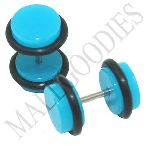 V011 Fake Faux Cheaters Illusion 16G Ear Plugs Earrings Studs 4G 2G 0G 00G 1/2" - Picture 1 of 21
